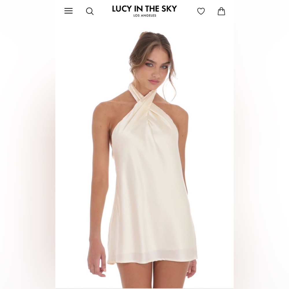 Lucy in the Sky Ivory Halter Dress